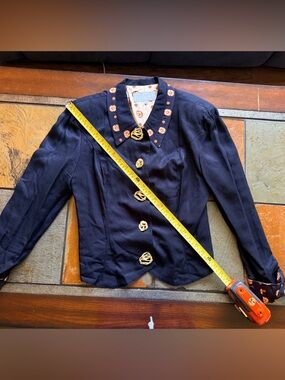 Dorothy schoelen navy Peter Pan color navy vintage p coat art to wear large fun